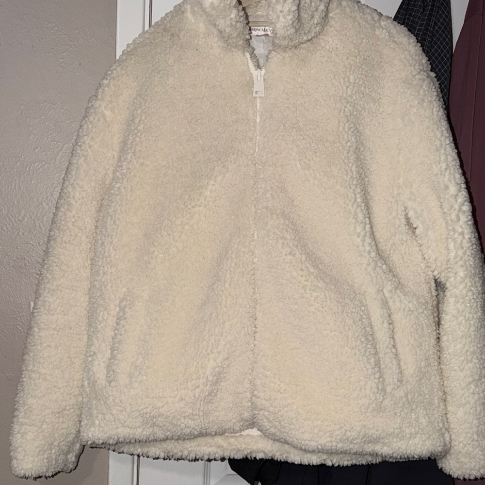Catherine Malandrino Cream Sherpa Jacket